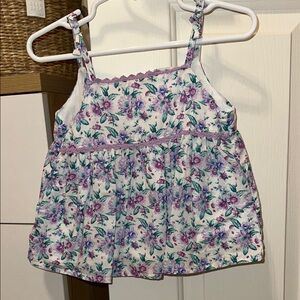 Floral Kids Top - Purple and White